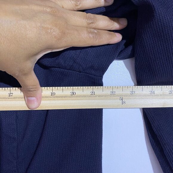 Eileen Fisher Blazer PL Navy Blue Snap Buttons Office Career Church Minimalist - Picture 15 of 16